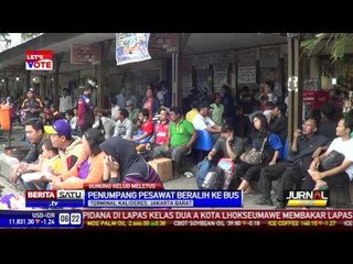 Jalur Udara Ditutup, Terminal Bus Dipenuhi Penumpang