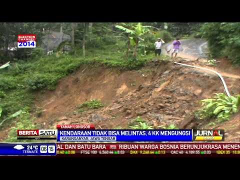 Jalan Penghubung Dua Desa di Karanganyar Longsor
