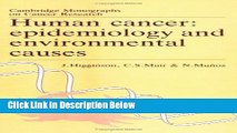 Books Human Cancer: Epidemiology and Environmental Causes (Cambridge Monographs on Cancer