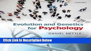 Books Evolution and Genetics for Psychology Full Online