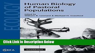 Books The Human Biology of Pastoral Populations (Cambridge Studies in Biological and Evolutionary