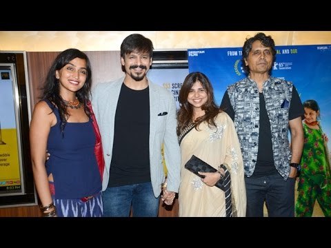 Vivek Oberoi & Nagesh Kukunoor With Their Wives At Dhanak Special Screening