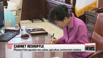President Park appoints new culture, agriculture, environment ministers