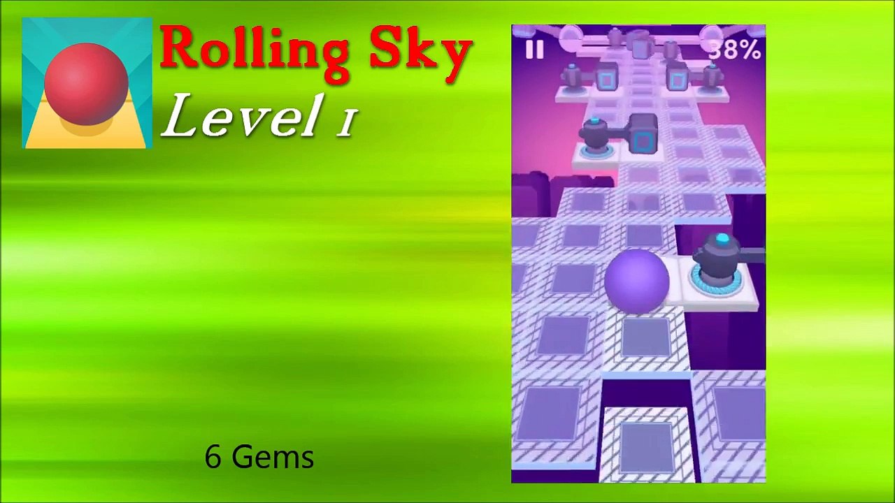 Rolling sky Level 1 - All Gems