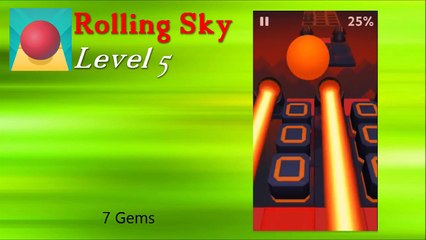 Rolling sky Level 5 - All Gems
