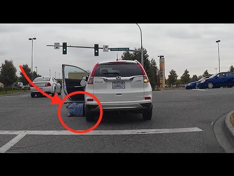 Woman Walks Away After Being Hit by Her Own Car