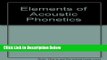 Books Elements of Acoustic Phonetics Free Online