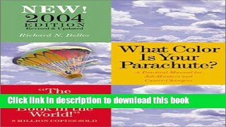 [Popular Books] What Color Is Your Parachute?: A Practical Manual for Job-Hunters and