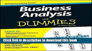 [Download] Business Analysis For Dummies Paperback Free