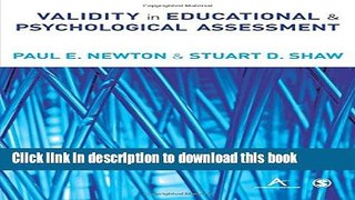 [Download] Validity In Educational And Psychological Assessment Hardcover Online