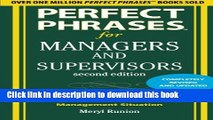 [Download] Perfect Phrases for Managers and Supervisors, Second Edition Hardcover Free