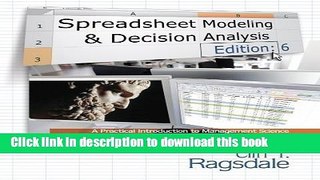 [Download] By Cliff Ragsdale Spreadsheet Modeling   Decision Analysis: A Practical Introduction to