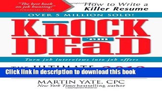 [Popular Books] Knock  em Dead 2012: The Ultimate Job Search Guide Free Online