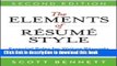 [Popular Books] The Elements of Resume Style: Essential Rules for Writing Resumes and Cover