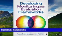 READ FREE FULL  Developing Monitoring and Evaluation Frameworks  READ Ebook Online Free