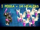 Clash of Clans - 1 PEKKA AND 14 HEALERS vs TH 7 RAID