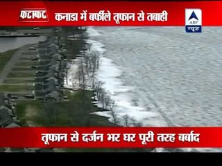 Massive ice wave crashes through homes in Canada