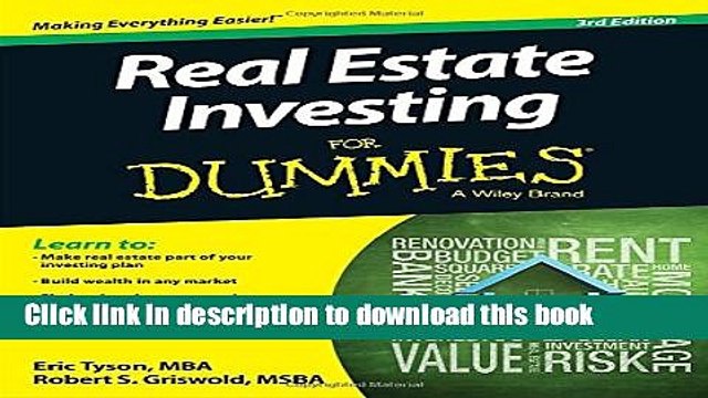 [Download] Real Estate Investing For Dummies Paperback Free