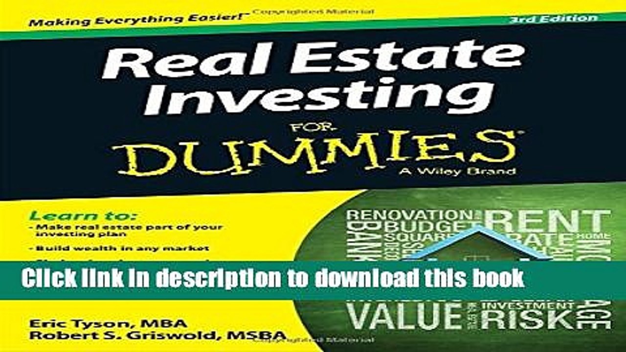 [Download] Real Estate Investing For Dummies Paperback Free