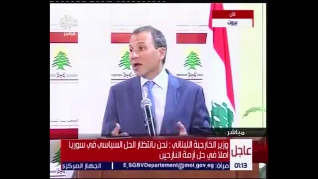 موقف محرج لوزير خارجية لبنان خلال مؤتمر صحفى مع سامح شكرى