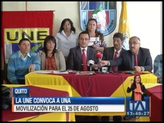 La UNE convoca a movilización