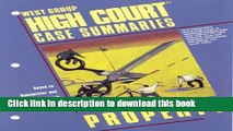 [Popular] Property West Group High Court Case Summaries Paperback OnlineCollection