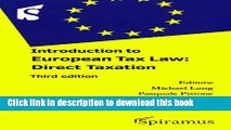 [Popular] Introduction to European Tax Law: Direct Taxation Kindle Free