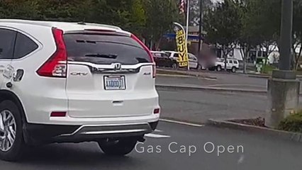Lady Gets Run Over by Her Own Car at an Intersection