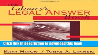 [Popular] The Library s Legal Answer Book Paperback Free