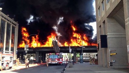 Van Explosion on Highway in Montreal