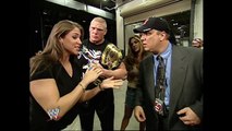 Stephanie McMahon & Brock Lesnar & Paul Heyman & Tracy Backstage SmackDown 10.10.2002 (HD)