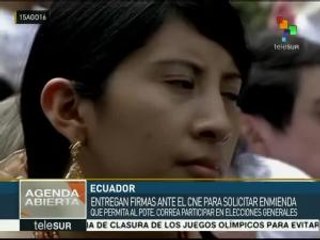 Ecuatorianos piden derogar enmienda para que el pdte. sea reelecto