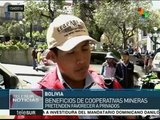 Bolivia: sindicatos rechazan exigencias de cooperativas mineras
