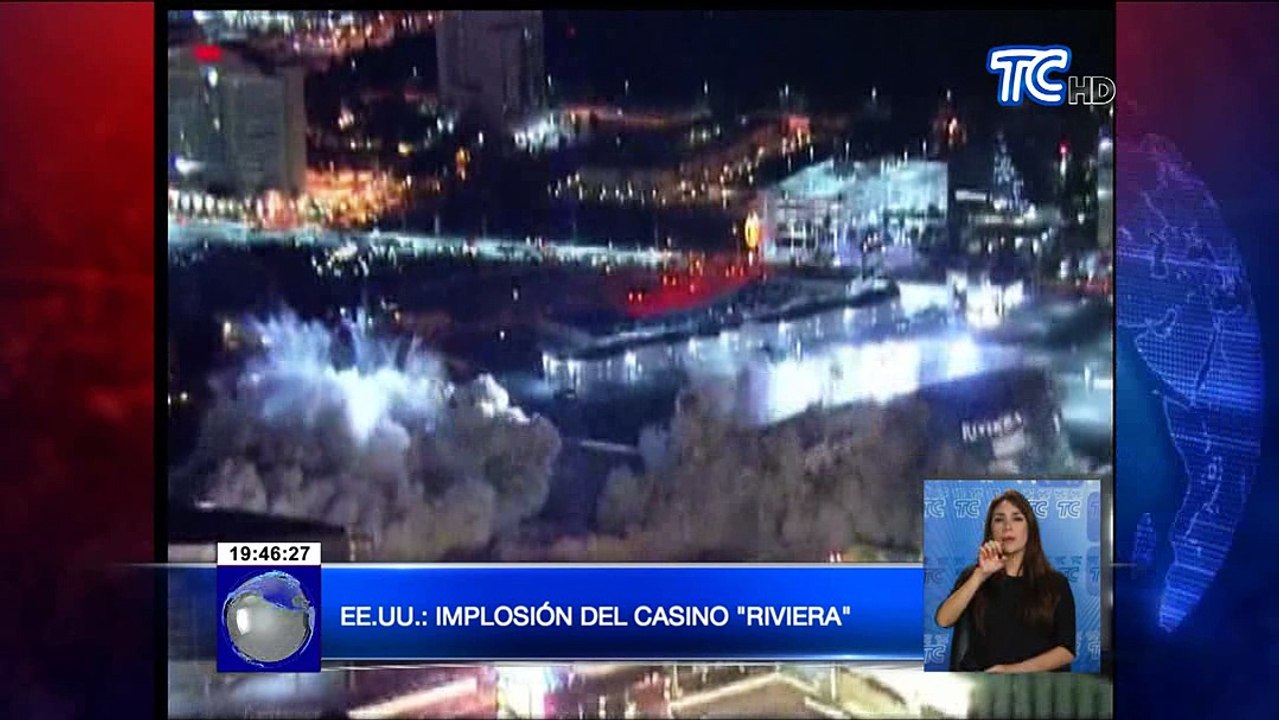 Implosión del casino Riviera en Las Vegas