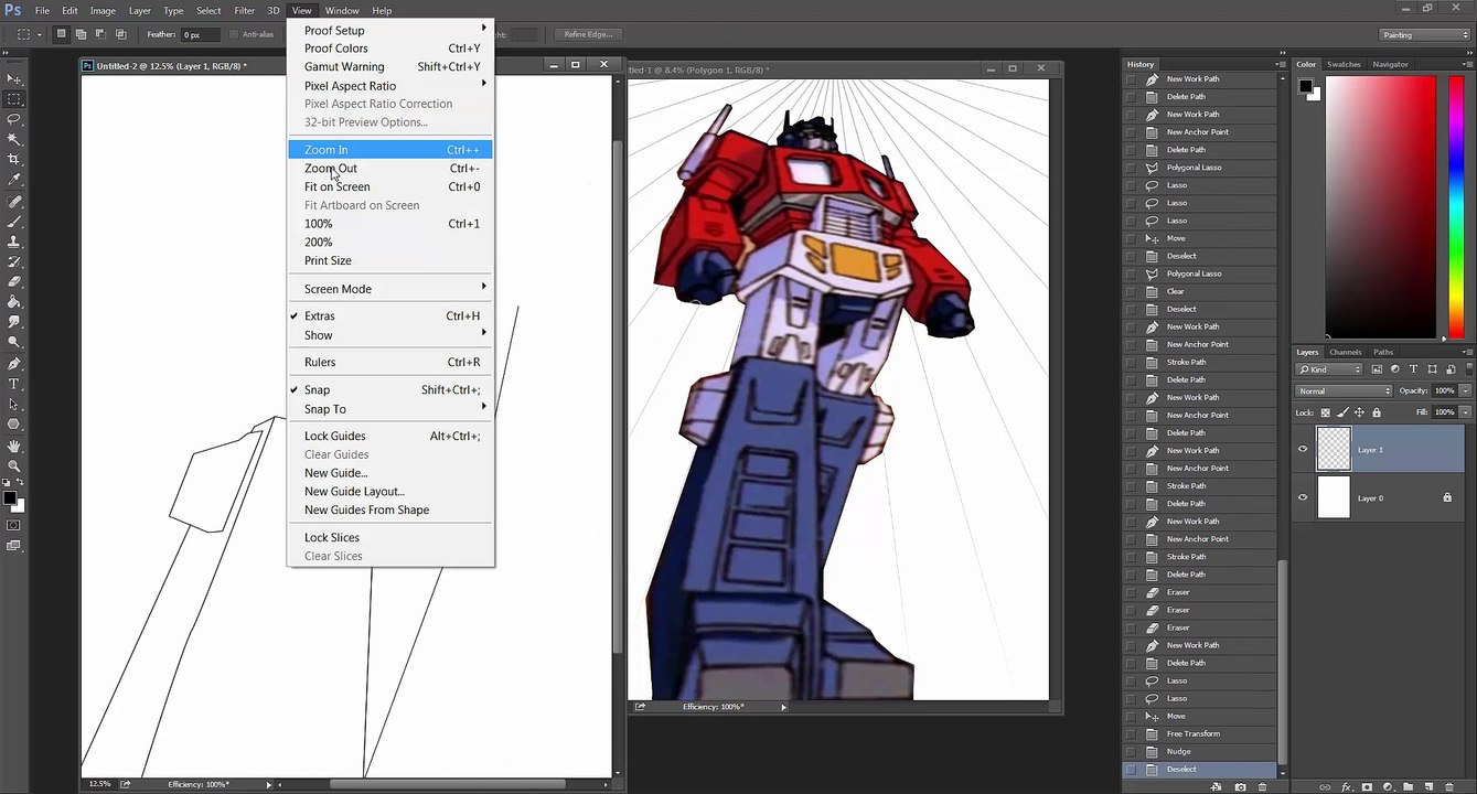 Inking Optimus Prime (Timelaspe)