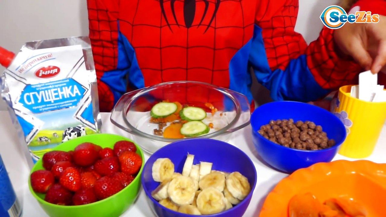 Spiderman Видео для детей ВЫЗОВ Смузи Челлендж...