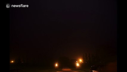 Impressive lightning storm over Winnipeg, Canada