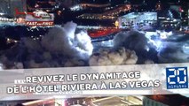 Le dynamitage de l'hôtel Riviera à Las Vegas filmé par hélicoptère