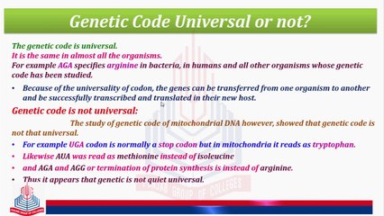 Genetic Code Universal or Not?
