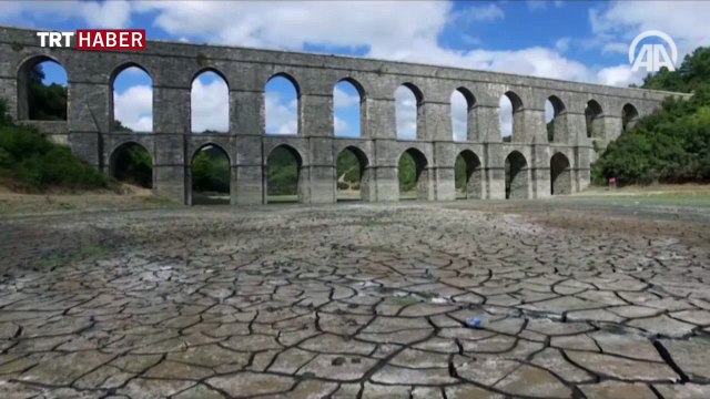 Baraj suları çekilince Güzelce Su Kemeri tamamen ortaya çıktı