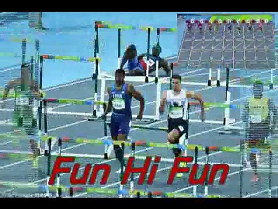 Unfortunate moment Jeffrey Julmis falls over at first hurdle