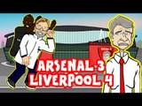 Arsenal vs Liverpool in UNDER 60 SECONDS! 3-4 (ALL GOALS   Highlights 2016) hilarious cartoon parody