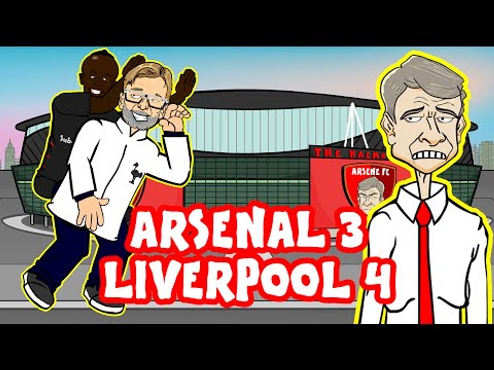 Arsenal vs Liverpool in UNDER 60 SECONDS! 3-4 (ALL GOALS + Highlights 2016) hilarious cartoon parody