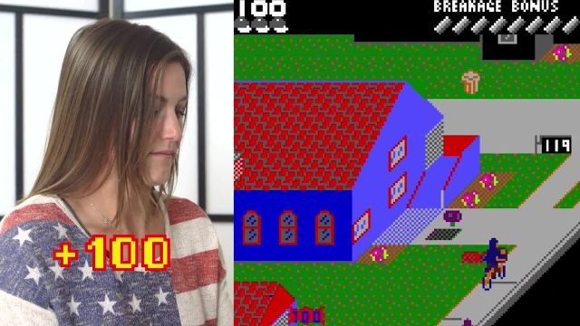 U.S. Olympic BMX Riders Play Nintendo Game 'Paperboy'