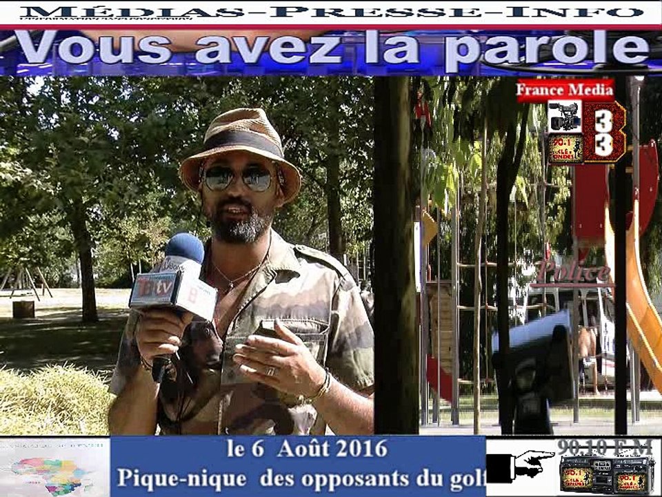 Télévision-Bordeaux-33 Pique-nique avec les opposants du golf de villenave pres de bordeaux