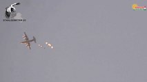 Iranian Air Force C-130 dropping supplies over rebel-besieged Shia town Kefraya (Syria)
