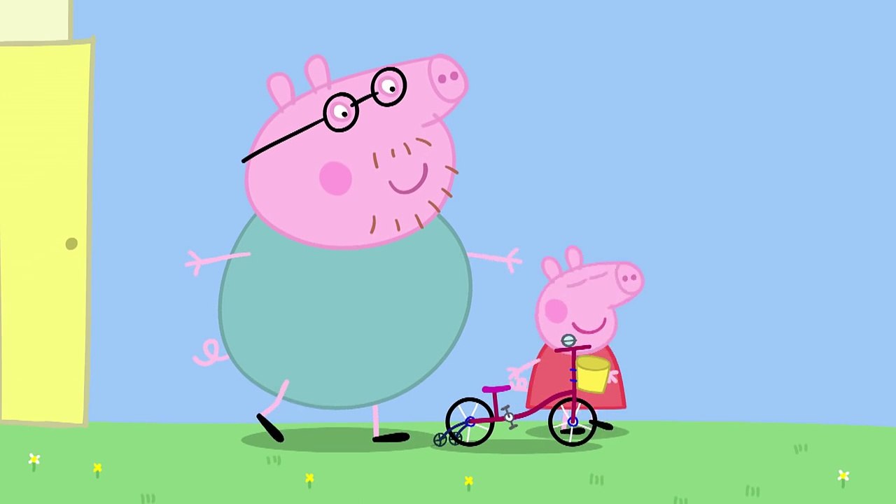 Peppa Pig - Daddy Pig rides Peppa's bicycle (clip)