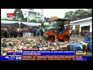 Jelang Masa Kampanye, Polrestabes Bandung Musnahkan Puluhan Ribu Miras