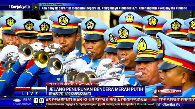 Prosesi Upacara Penurunan Bendera Merah Putih