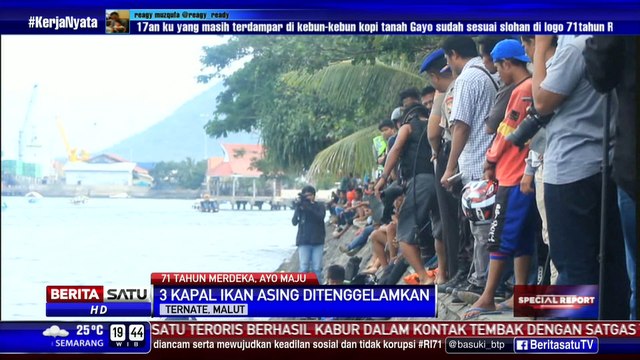 Polda Maluku Utara Tengggelamkan 3 Kapal Asing